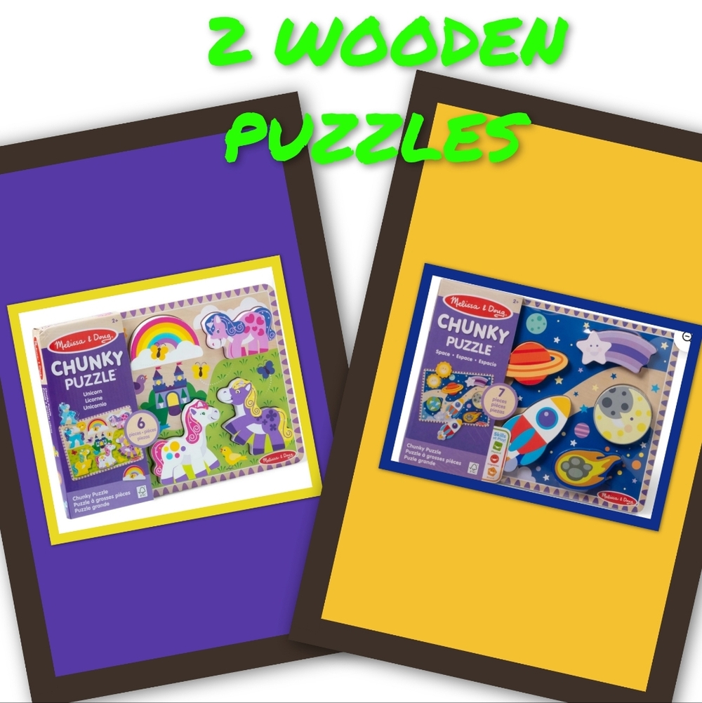 MELISSA &DOUG WOODEN PUZZLES